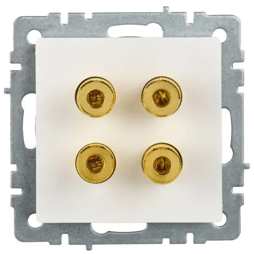 Аудиорозетка 4-м BRITE РА10-БрБ механизм бел. IEK BR-S40-K01 фото 3