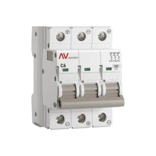 Выключатель автоматический 3п C 6А 10кА AV-10 DC AVERES EKF mcb10-DC-3-06C-av