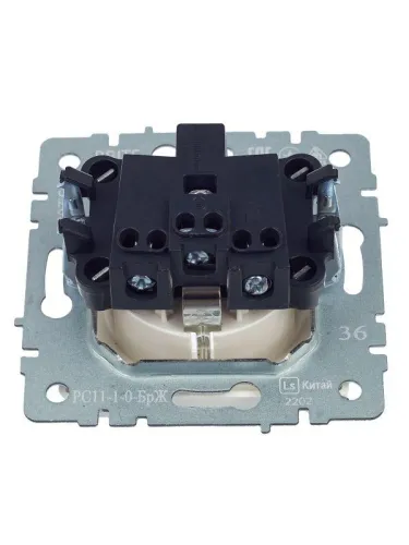 Розетка 1-м СП BRITE РС11-1-0-БрЖ 16А с заземл. без защ. шторки механизм жемчуж. IEK BR-R11-16-K36 фото 6