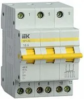 Выключатель-разъединитель трехпозиционный 3п ВРТ-63 16А IEK MPR10-3-016