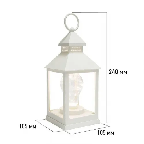 Фонарь декоративный 10.5х10.5х24см тепл. бел. со свечкой корпус бел. Neon-Night 513-052 фото 8