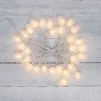 Гирлянда светодиодная "Шишки" 5м 30LED тепл. бел. 1.8Вт IP20 с контроллером 8 режимов провод ПВХ прозр. Neon-Night 303-069