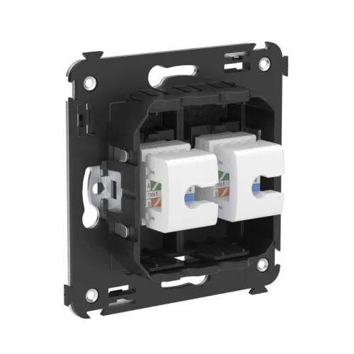 Розетка телефонная 2-м СП Avanti "Черный матовый" RJ12 без шторок механизм DKC 4412614 фото 2