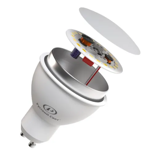 Лампа светодиодная RS GU10 7W 220-240V 2700К 7Вт 560лм Ra 90 рефлектор Русский Свет 15011345075 фото 2