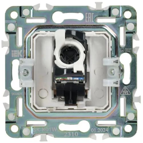 Розетка компьютерная RJ45 кат.5E SKANDY SK-K01W арктич. бел. IEK SK-K10-1-K01 фото 6