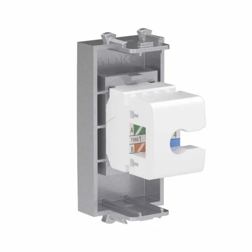 Розетка телефонная 1мод. Avanti "Закаленная сталь" RJ12 без шторок модульная механизм DKC 4404611 фото 4