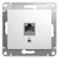 Розетка компьютерная 1-м СП Glossa RJ45 кат.5E механизм бел. SE GSL000181K