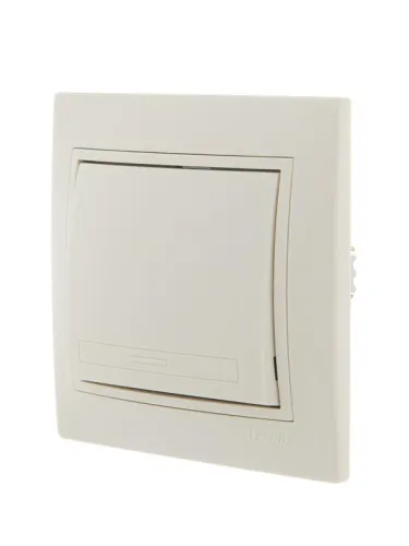 Выключатель 1-кл. СП Mira 10А IP20 со вставкой крем. LEZARD 701-0303-100 фото 3