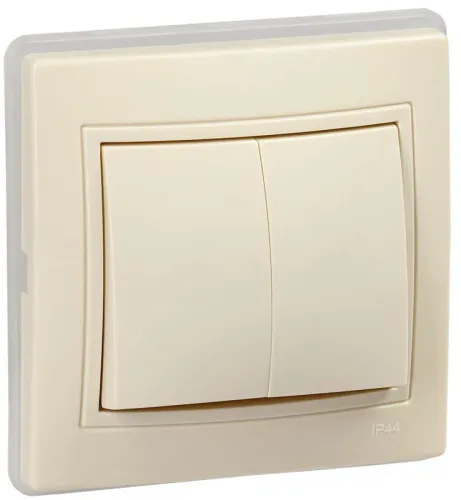 Выключатель 2-кл. СП Кварта ВС10-2-0-ККм-44 10А крем. GENERICA KV-V20-10-44-K33