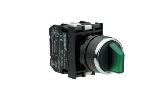 Переключатель с подсветкой неон 2-0-1 с фиксацией (2НО) зел. EMAS B131SL30Y