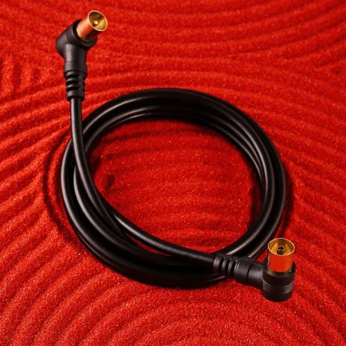 Шнур TV PLUG - TV JACK 1.5М угловой черн. Rexant 18-0012 фото 3