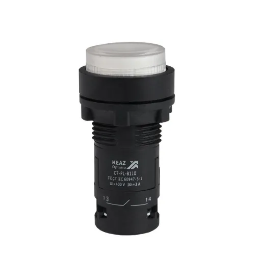 Кнопка с подсветкой OptiSignal Compact D22 С7-PL-B110 бел. 1НО 24В AC/DC XB7NW31B1 КЭАЗ 362089