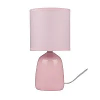 Светильник настольный JH2-02-pk E14 IP20 130х130х255мм керамика; ткань; PVC-пластик роз. JazzWay 5062337