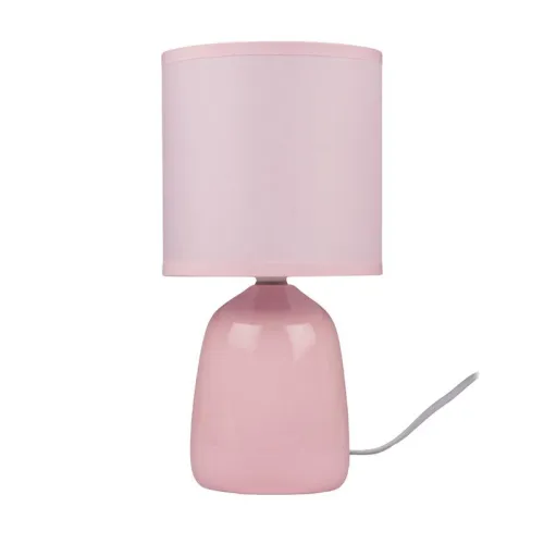 Светильник настольный JH2-02-pk E14 IP20 130х130х255мм керамика; ткань; PVC-пластик роз. JazzWay 5062337