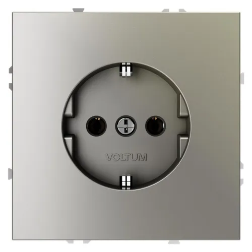 Розетка 1-м СП S70 16А с заземл. механизм шелк Voltum VLS040104