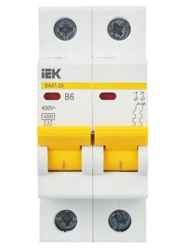 Выключатель автоматический модульный 2п B 6А 4.5кА ВА47-29 KARAT IEK MVA20-2-006-B фото 5