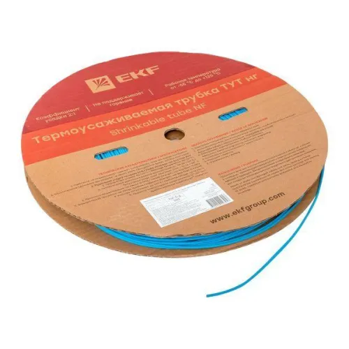 Трубка термоусадочная ТУТ нг 2/1 син. (уп.200м) EKF tut-2-g фото 4