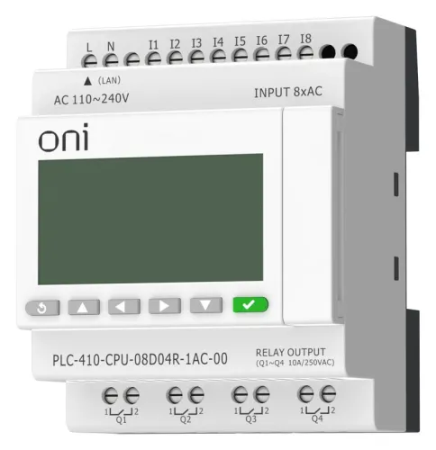 Модуль ЦПУ ПЛК 410 8 DI 4 RO 220В AC с Ethernet портом с экраном ONI PLC-410-CPU-08D04R-1AC-00 фото 3