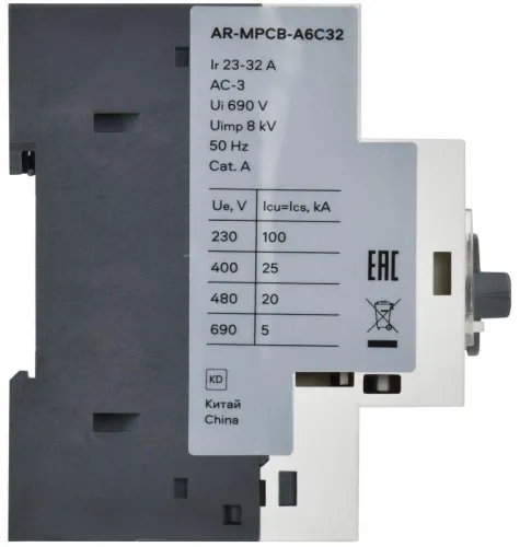 Выключатель автоматический защиты двигателя A6 GV2P 23-32А ARMAT IEK AR-MPCB-A6C32 фото 3