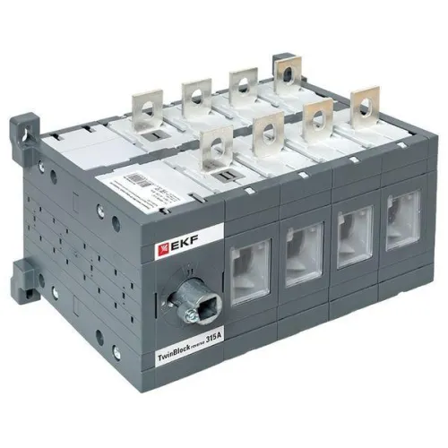 Рубильник 4п 315А реверсивный без рукоятки управления TwinBlock EKF tb-s-315-4p-rev фото 6