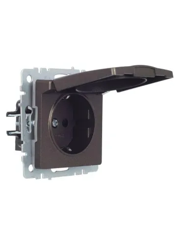 Розетка BRITE РСбш10-3-44-БрТБ 16А IP44 с заземл. защ. шторки с крышкой механизм бронза IEK BR-R16-16-44-K45 фото 9