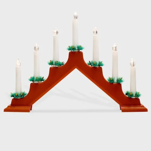 Горка новогодняя 7 свечек (7LED) тепл. бел. 0.5Вт 220-240В IP20 красн. Neon-Night 501-082 фото 2