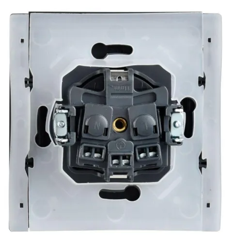 Розетка СП FORTE&PIANO 16А IP44 FP521 с заземл. защ. шторки с крышкой винт. крепл. сталь IEK FP-R16-16-44-K46 фото 3