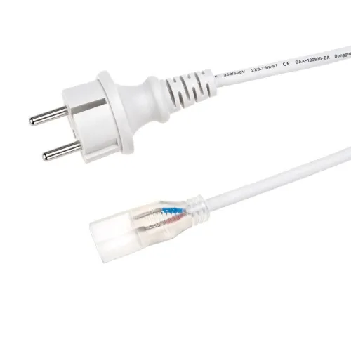 Набор установочный для одностороннего гибкого неона 8х16мм (шнур питания каучук с диодным мостом и вилкой заглушка переходная муфта игла) 1.5м Neon-Night 134-503 фото 2