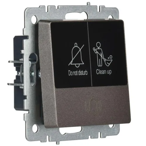 Кнопка звонка BRITE 10А ВС10-1-9-БрТБ для отелей с индик. механизм бронза IEK BR-V14-2-10-K45 фото 2