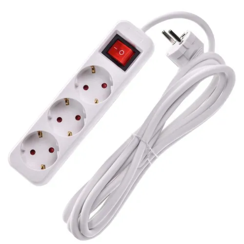 Удлинитель 3х3м 16А У03К ПВС 3х1.5 бел. UMA IEK UM-YP10-16-03-03-ZK-K01 фото 2