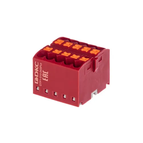 Блок распределительный зажим push-in 10 точек подключения 2.5кв.мм красн. DKC DTP1-010-04SPUR