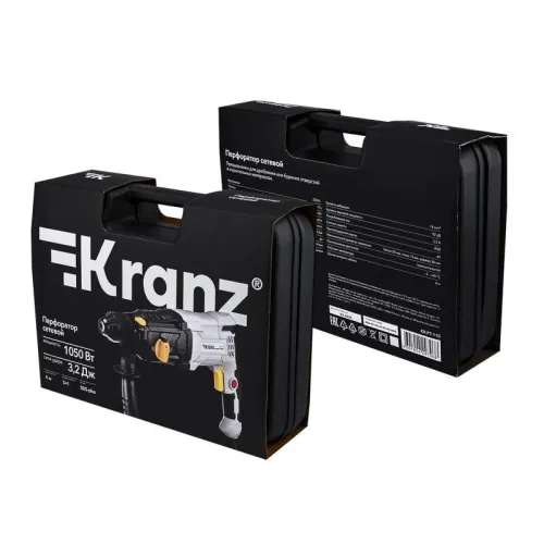 Перфоратор сетевой SDS-plus 1050Вт 3.2Дж в кейсе Kranz KR-PT-110 фото 6