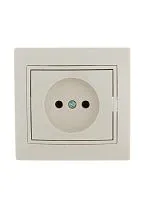 Розетка 1-м СП Mira 16А IP20 без заземл. со вставкой керамика крем. LEZARD 701-0303-121
