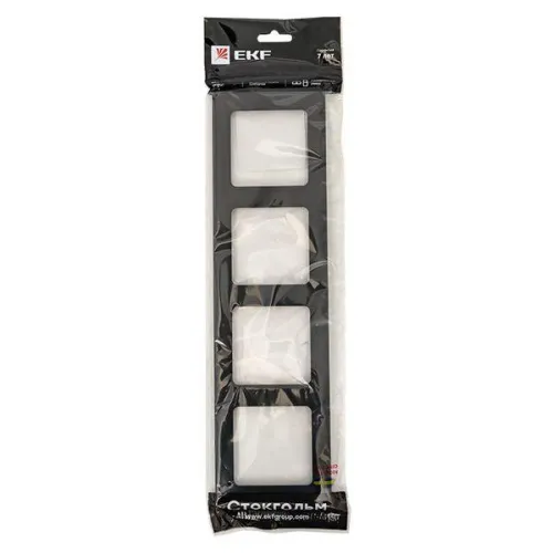 Рамка 4-м Стокгольм металл. черн. PROxima EKF EZM-G-305-10 фото 3