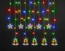 Гирлянда светодиодная "Бахрома" "Звезды и елки" 95 029 NGF-D037-06 3х0.6м RGBY IP20 Navigator 95029