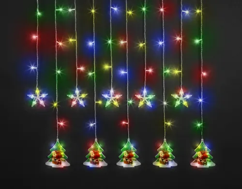Гирлянда светодиодная "Бахрома" "Звезды и елки" 95 029 NGF-D037-06 3х0.6м RGBY IP20 Navigator 95029