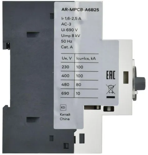 Выключатель автоматический защиты двигателя A6 GV2P 1.6-2.5А ARMAT IEK AR-MPCB-A6B25 фото 5