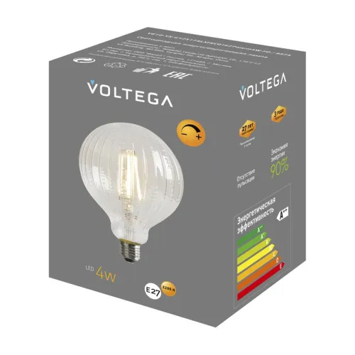 Лампа светодиодная филаментная Loft 271 YX-G125175LXFEC01 4Вт 2200К E27 DIM Voltega 8575 фото 6