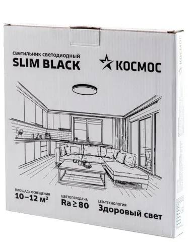 Светильник светодиодный SLIM BLACK 24Вт 4500К IP40 1620лм 230В 230х25мм КОСМОС KSlim24w_B4500K фото 2