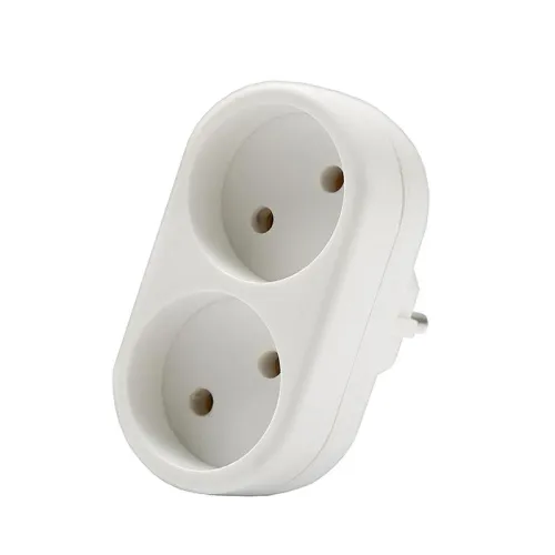 Разветвитель 2-м без заземл. 10А 2200Вт 250В плоский бел. DОМТОК 2651