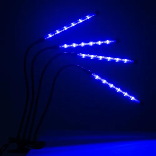 Светильник светодиодный «КРИСТАЛЛ» CTL2-USB-bl Agro для растений спектр 4 плафона по 10Вт на прищепке пульт на шнуре IP40 красн./син. ФАZА 5068810 фото 6