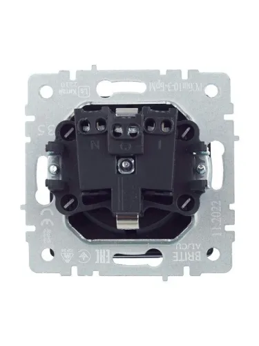 Розетка BRITE РСбш10-3-БрМ 16А IP20 с заземл. защ. шторки с крышкой механизм маренго IEK BR-R16-16-K35 фото 7