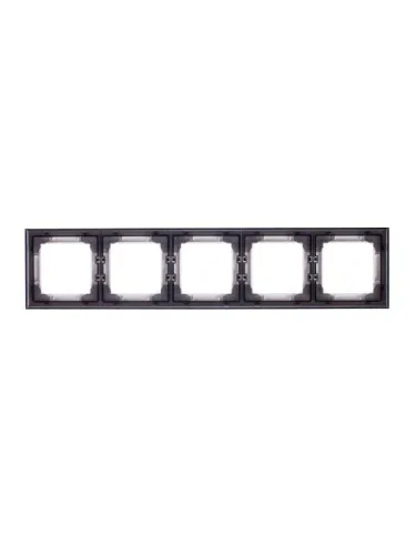 Рамка Levit 5п бел./дым. черн. ABB 2CHH015050A6062 фото 2