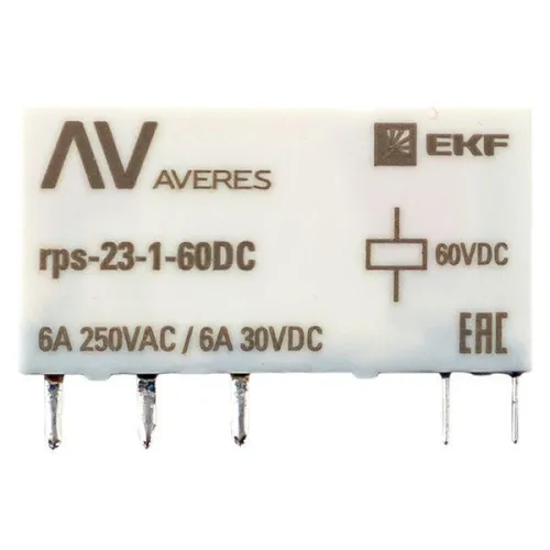 Реле промежуточное РП slim 23/1 6А 60В DC EKF rps-23-1-60DC фото 3