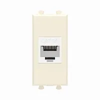Розетка компьютерная 1мод. Avanti "Ванильная дымка" RJ45 кат.6A без шторок модульная механизм DKC 4405671