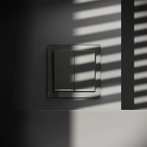 Выключатель 2-кл. СП S70 10А с подсветкой механизм титан Voltum VLS020206 фото 3