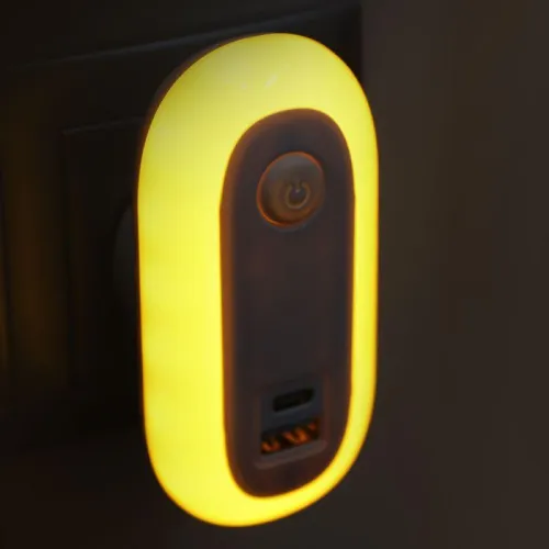 Светильник светодиодный ночник LED USB+TypeC 220В NL-267 Camelion 15384 фото 7