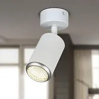 Светильник OL55 MR16 GU10 IP20 WH/SL настенно-потолочный спот бел./серебро ЭРА Б0061890