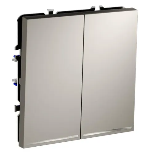 Переключатель проходной 2-кл. СП S70 10А с подсветкой механизм кашемир Voltum VLS020403 фото 2