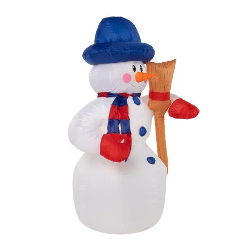 Фигура надувная 3D "Снеговик с метлой" 180см 4LED бел. 15Вт IP65 внутр. подсветка компрессор с адаптером 12В Neon-Night 511-122 фото 3